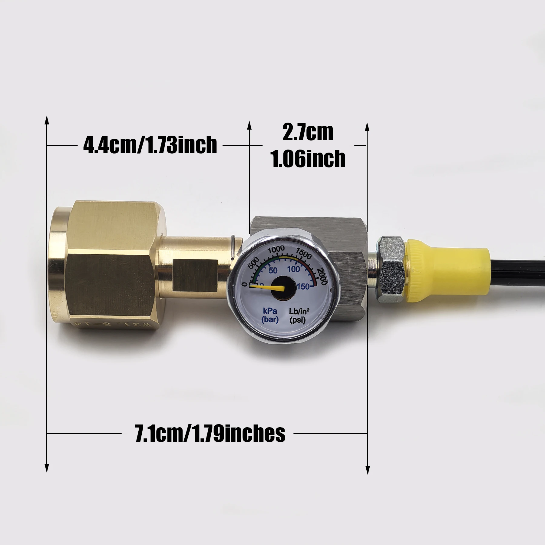 Soda Water Accessories Cylinder CO2 Refill Station Adaptor With Hose On/Off Adapter W21.8-14 or G3/4 or CGA320 Connector