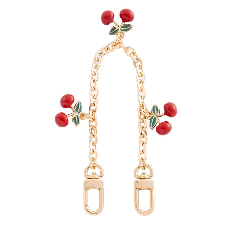 Cadena de cereza a la moda para mujer, accesorios de cadena de decoración para bolso, cadena de extensión para bolso, accesorios para bolso