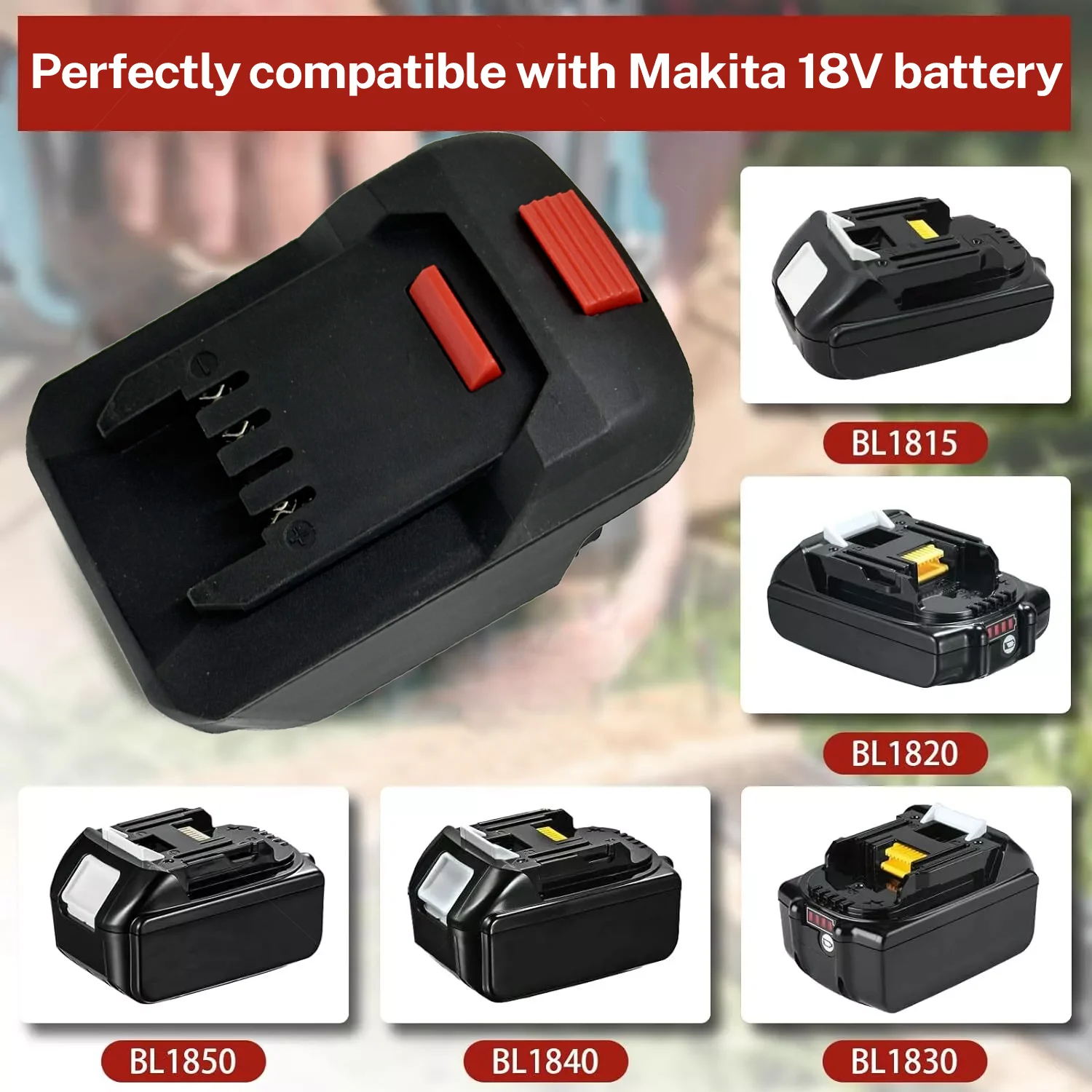 Adapter konwerter akumulatora Makita 18V Li-ion na akumulator Lidl Parkside X20V do elektronarzędzi (BEZ akumulatora)