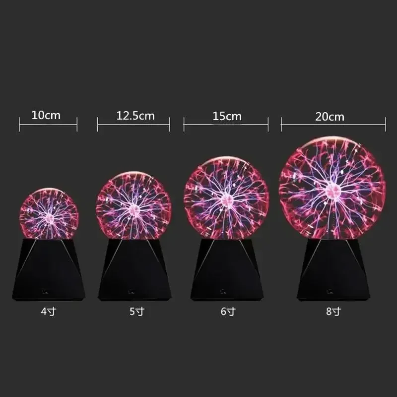 USB 5V การควบคุมเสียง Magic Plasma Ball โคมไฟ LED Night Light บรรยากาศ Touch Glass Plasma Light Christmas Party Decor แสง