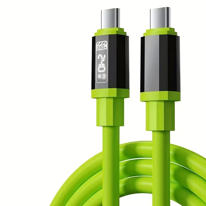 Universal Type C To Type C High Power Charger Cord 240W with Power Screen for Xiaomi Huawei OPPO VIVO IPhone 15 16 17 Samsung