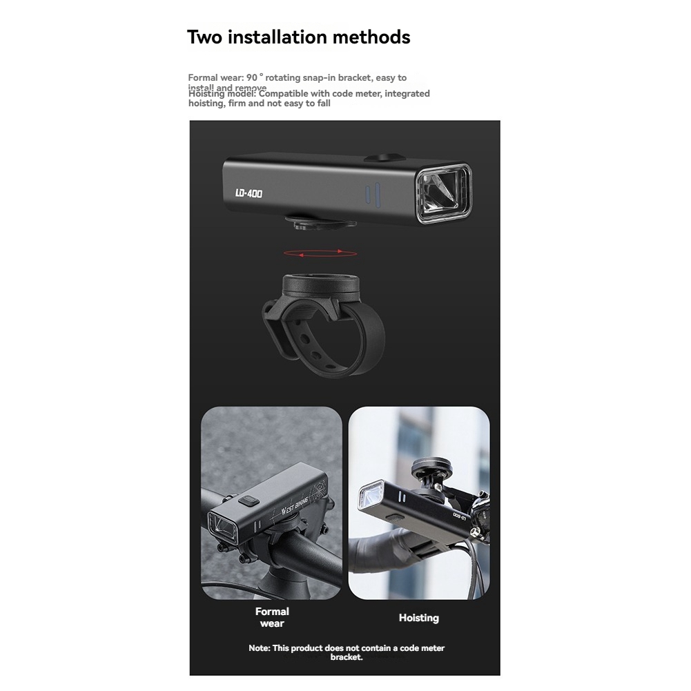 BAAU サイクリングライトセット 800LM USB 自転車吊り下げフロントライト防水ロードバイクライトサイクルランプ