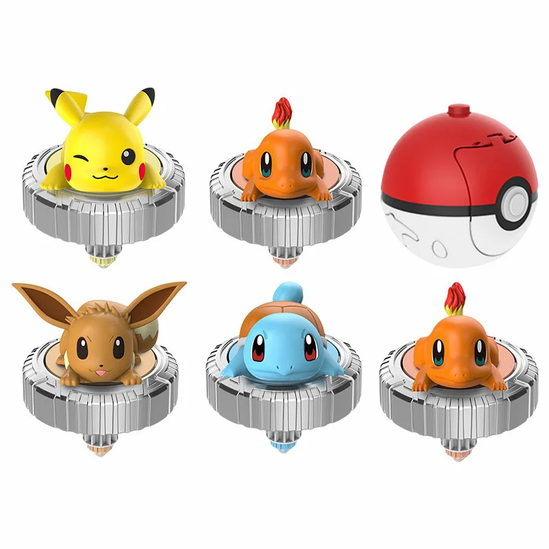 포켓몬 스피닝 탑 볼 장난감 액션 피규어 오리지널 피카추 Charmander Squirtle Mew Eevee 박스 자이로 스핀 배틀 게임 Poke child