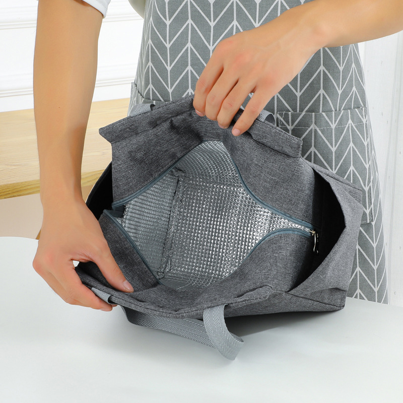 Draagbare dubbele zak geïsoleerde Bento-tas Aluminiumfolie verdikte lunchbox Lunchtas met lunchtas Lunchbox geïsoleerde tas