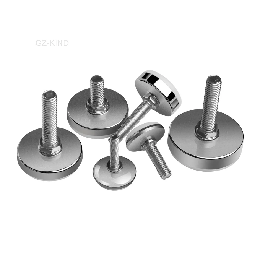 레벨링 풋 베이스, M6, M8, M10, 나사 높이 조절 가능, 직경 30mm, 35mm, 43mm, 50mm, 2개, 4개, 8개