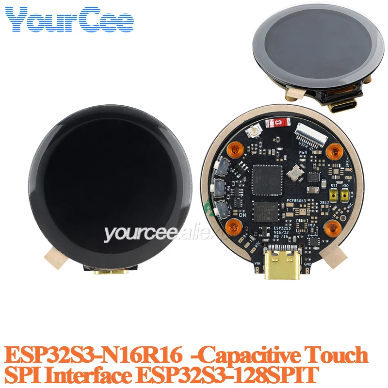 Módulo de exibição de tela tft de 1.28 polegadas 1.28 "ips placa lcd colorida redonda gc9a01 toque 240x240 spi 240*240 esp32s3 ESP32S3-N16R8