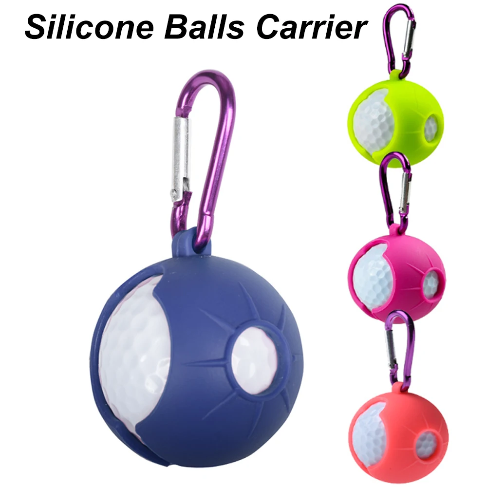 Funda protectora de silicona para pelota de Golf, soporte portátil para pelota de Golf con hebilla, Ayuda de entrenamiento, bolsa de cintura pequeña