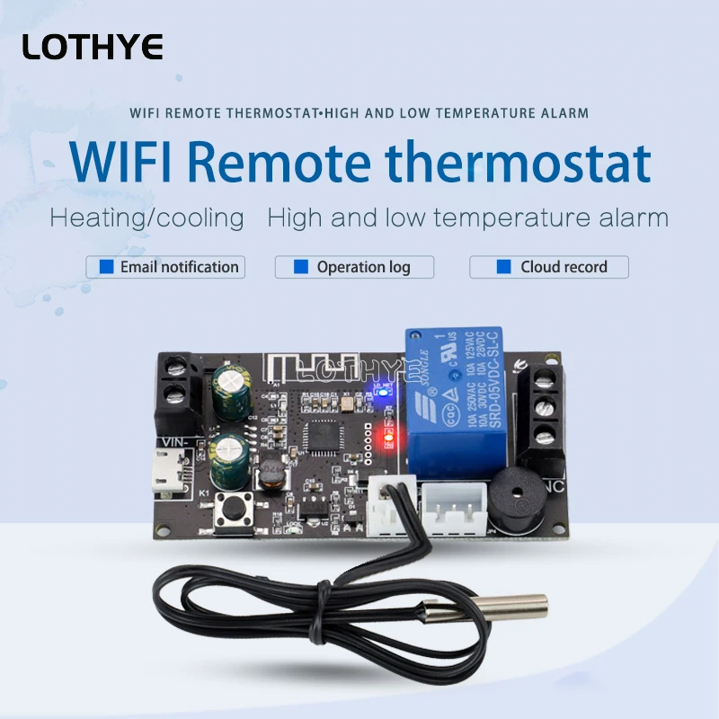 Termostato remoto WIFI, módulo controlador de temperatura de alta precisión, aplicación de refrigeración y calefacción, recolección de temperatura XY-WFT1 WFTX