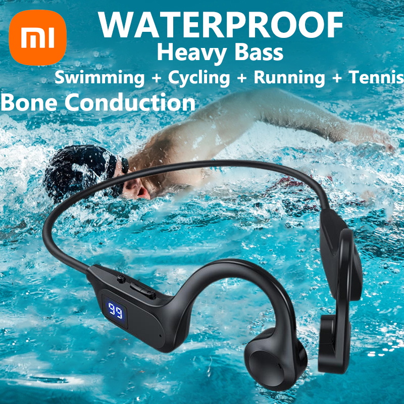 Xiaomi-auriculares inalámbricos de conducción ósea para deporte y natación, cascos compatibles con Bluetooth, manos libres con micrófono para correr X7