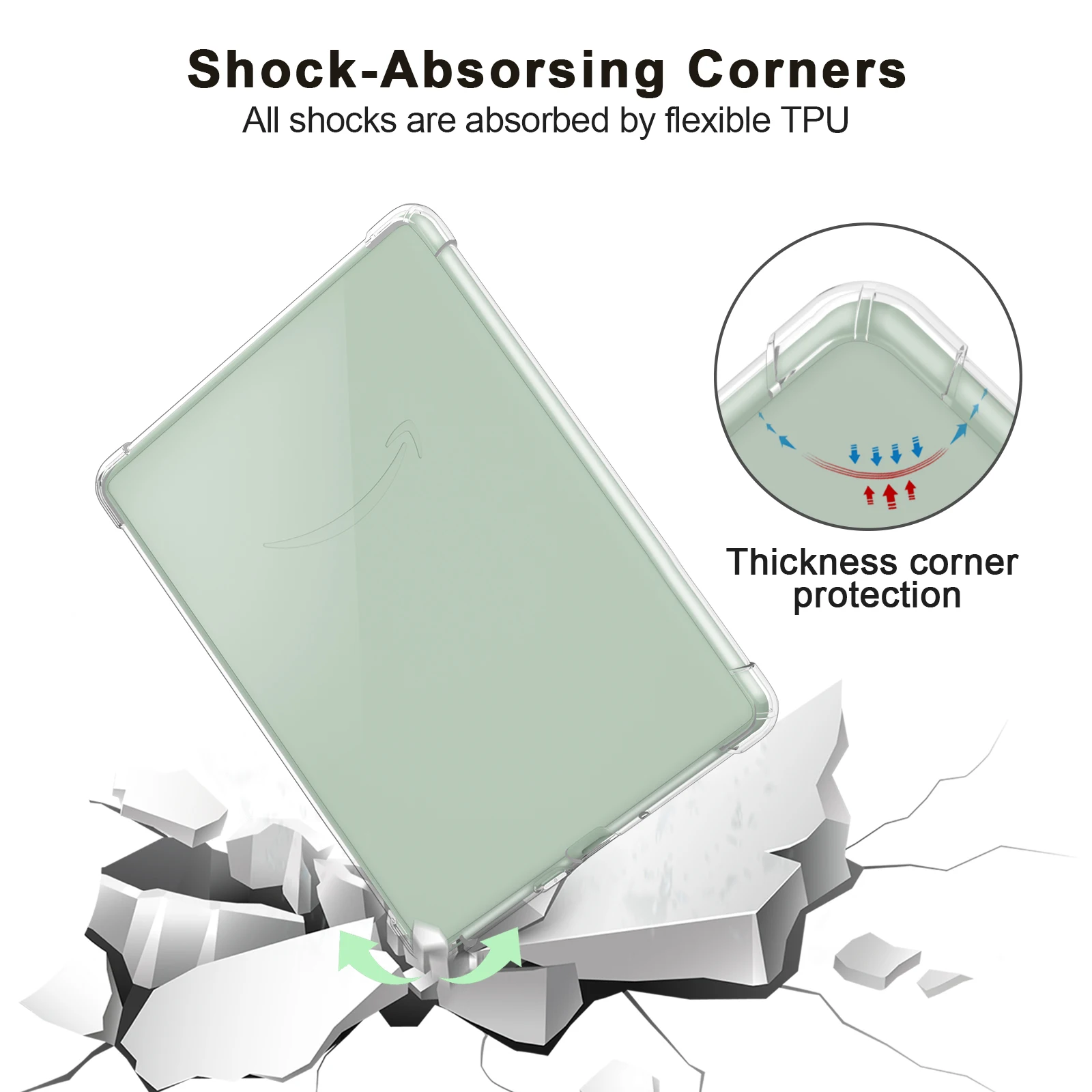 Funda trasera de silicona transparente, Funda protectora a prueba de golpes para Kindle Paperwhite 6/6,8, 11. a generación, versión 2021/2022