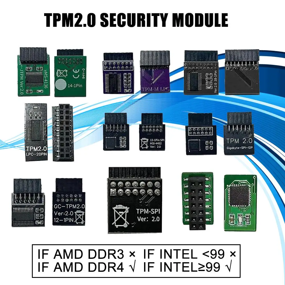 Módulo de seguridad TPM2.0 con interfaz LPC MSI de 14 pines compatible con placas base multimarcas 12 14 18 pines de 20-1 pines