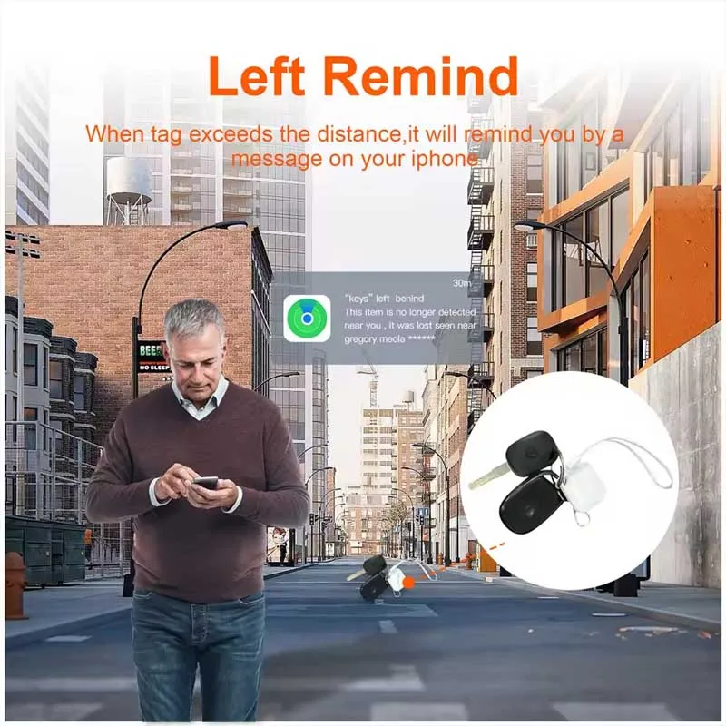 Rastreador de alarme Bluetooth inteligente funciona com encontrar meu aplicativo dispositivo anti-perda para localizador de substituição de etiqueta de iPhone com classificação MFI