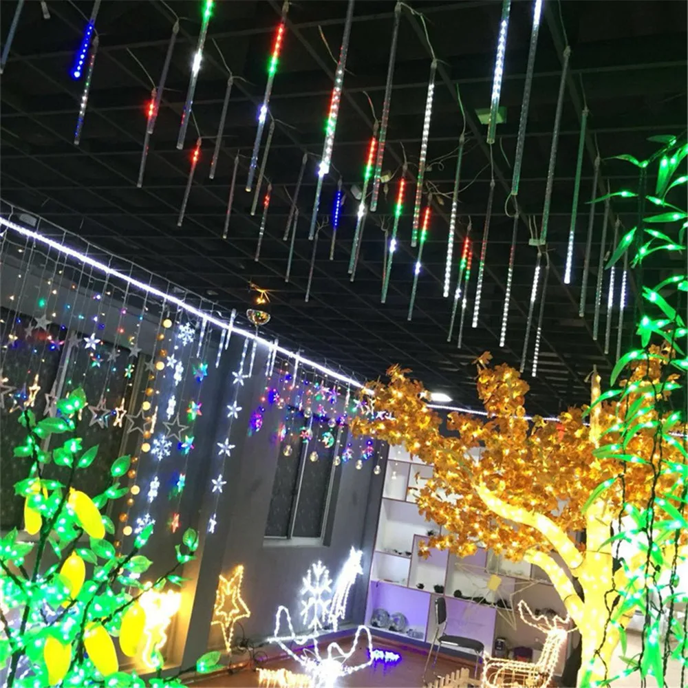 32/24/16/8 Röhren Girlande Girlande Urlaub Outdoor Lichterkette für Straßendekoration Weihnachten Hochzeit LED Meteorschauer Lichter