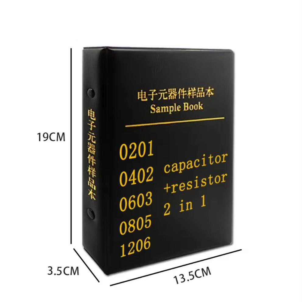 Resistor capacitor Book 2 in 1 SMD chip Sample 0201 0402 0603 0805 1206 0R~10M 1% 1PF-22UF Student engineer maintenance