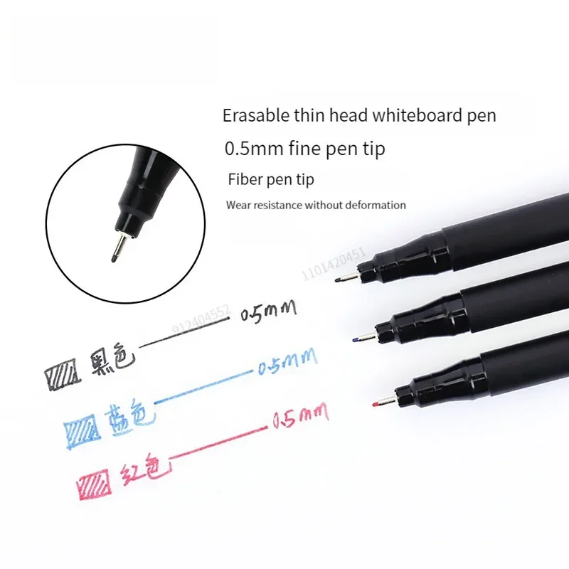 8pcs Erasable ปากกาไวท์บอร์ด 0.5 มม.จุดสีดํา/สีฟ้า/สีแดงหมึกกระดานดํา MARKER โรงเรียนสํานักงานศิลปะการเขียนเครื่องเขียน