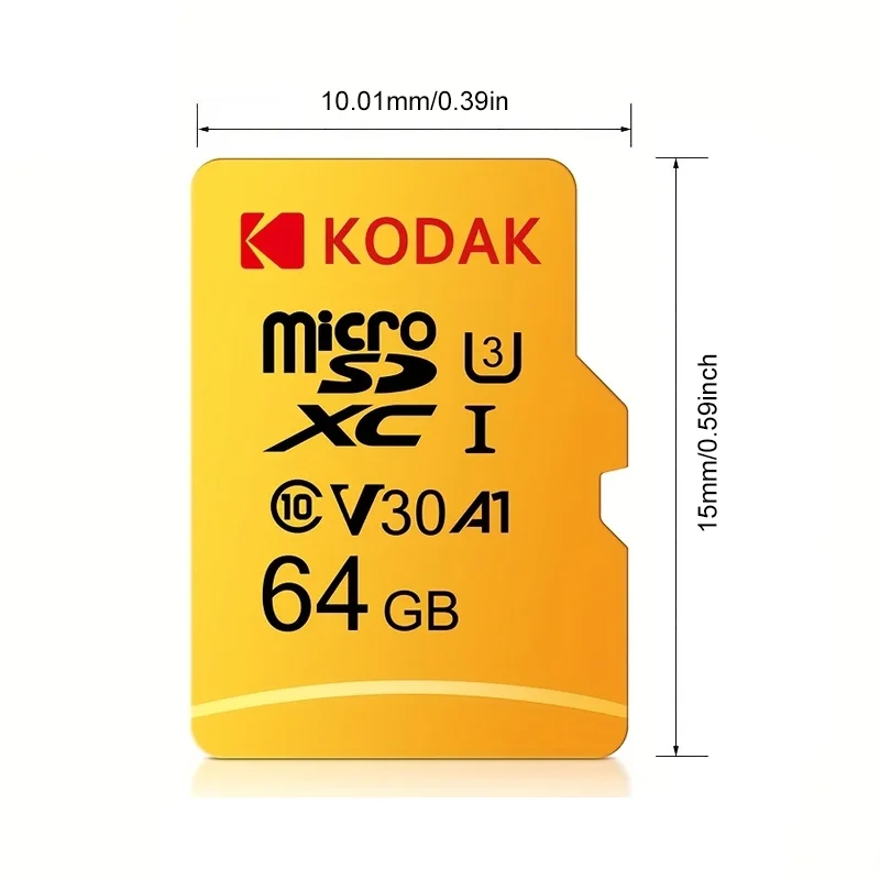 Kodak Micro SD 카드 미니 SD 클래스 10 32GB 64GB 128GB 256GB 고속 쓰기 슈퍼 호환성 전화 카메라 Meomory 카드