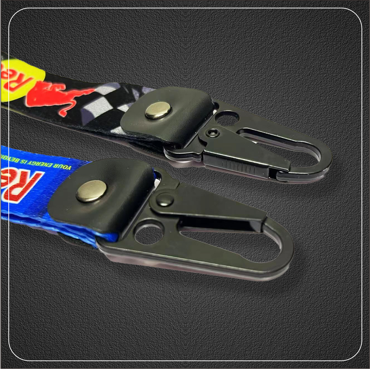 Embroidery Red Bull Key Chain Tag Strap Leather Accessories Keytag Racing Keychain