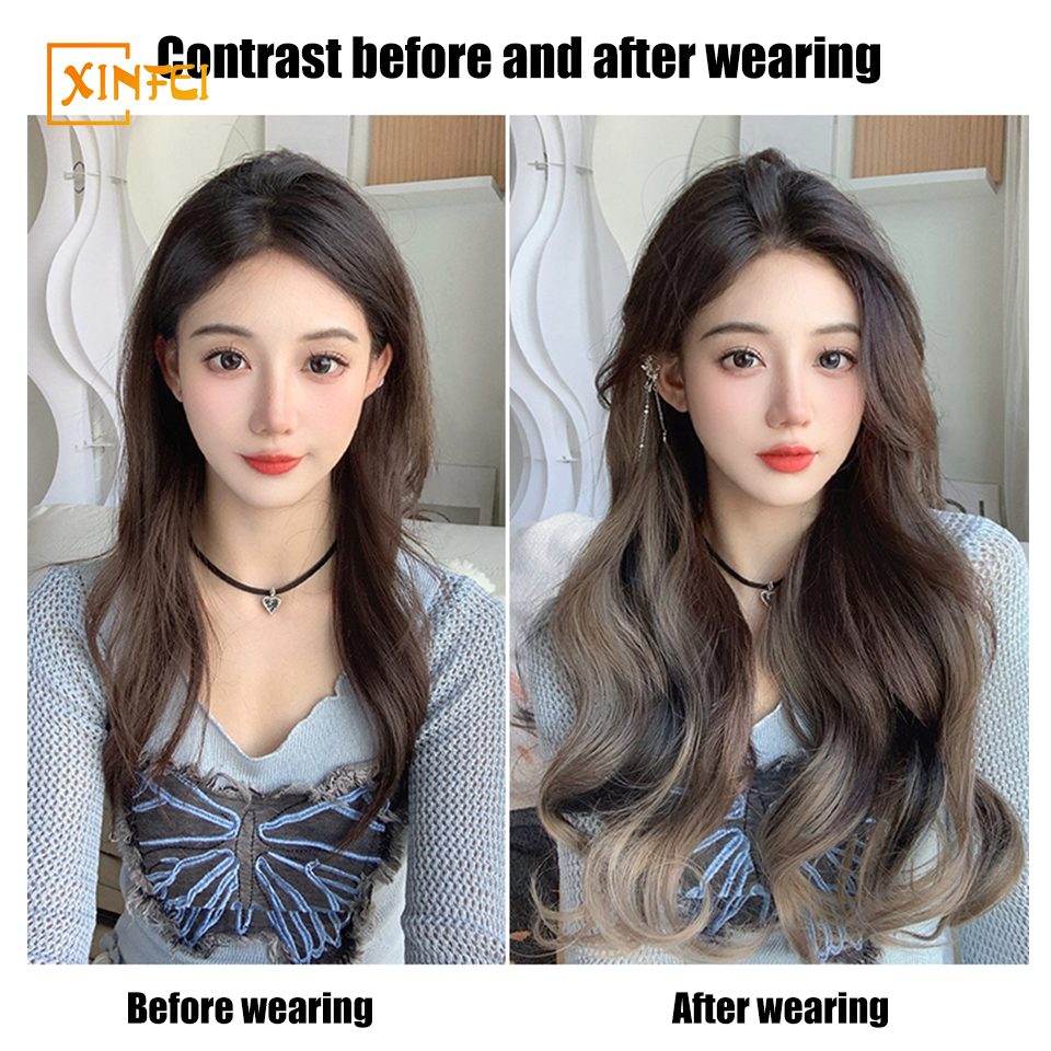 合成繊維ウィッグ,女性用ウィッグ,エクステンション,大きな波状,長いカーリー,グラデーション,aokiグレー