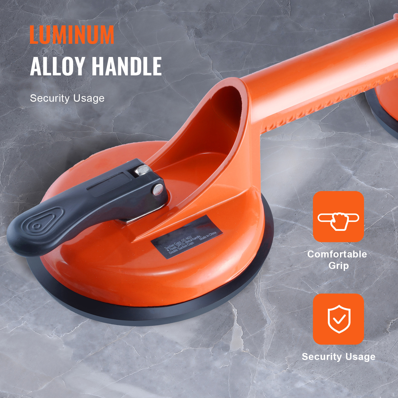 SucceBuy 4,7 "paquete de 2 ventosas de vacío de vidrio de 330 libras con mango de aluminio para elevación de paneles de madera y Metal de azulejos de granito de vidrio