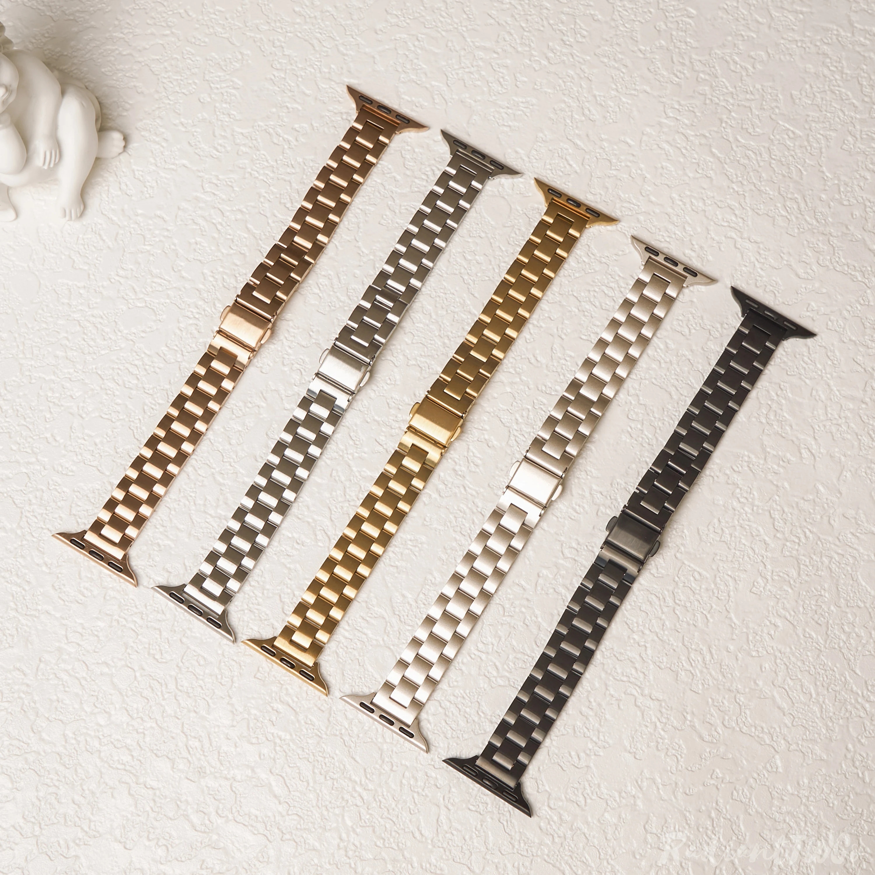 บางสําหรับ Apple Watch Band 45 มม.41 มม.44 มม.40 มม.42 มม.38 มม.49 มม.สแตนเลสสตีลสร้อยข้อมือโลหะ Iwatch Series 8 7 6 SE 3 Ultra