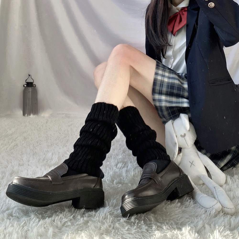 Lolita Beinlinge Frauen Lange Socken Gestrickte Warme Fuß Abdeckung Weiß Arm Wärmer Damen Herbst Winter Häkeln Socken Boot Manschetten