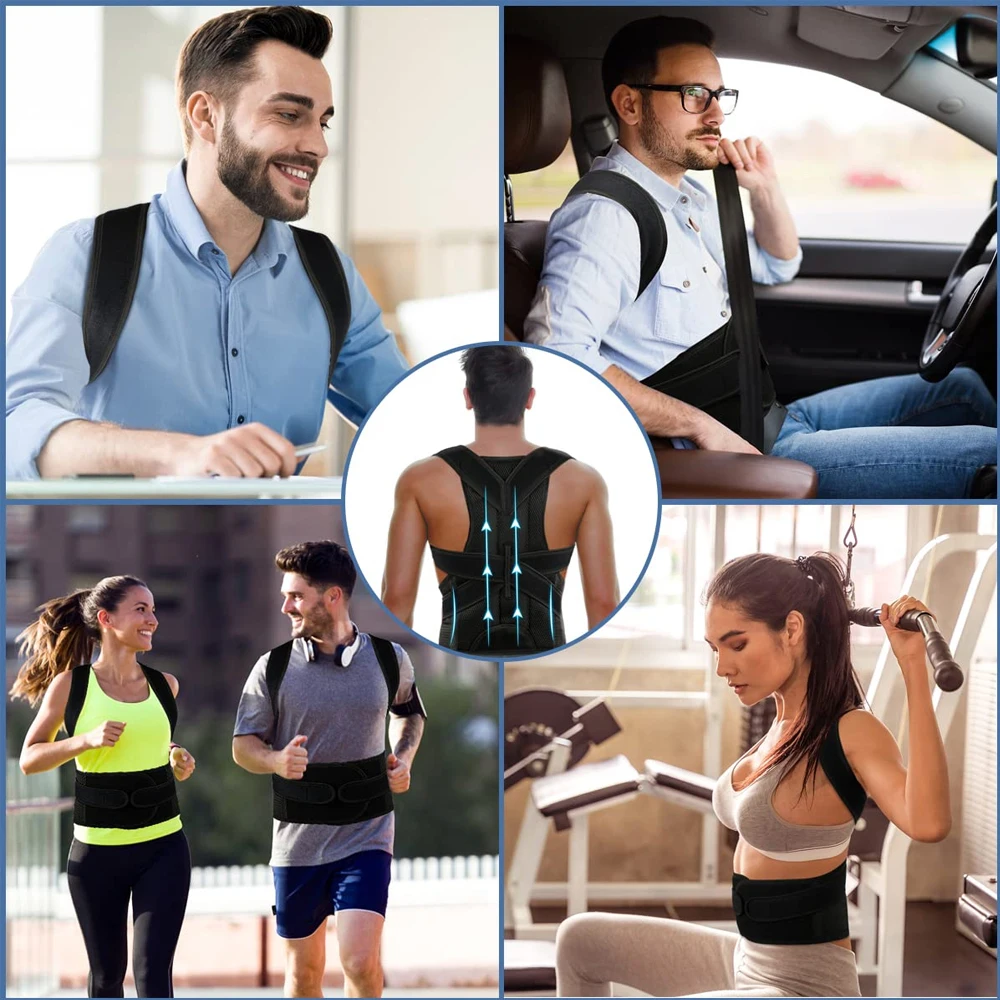 1 ชิ้นปรับกลับรั้งท่าทางสําหรับผู้หญิงผู้ชาย - Breathable Back Support Straightener, ให้ความเจ็บปวดจากเอว, คอ, ไหล่