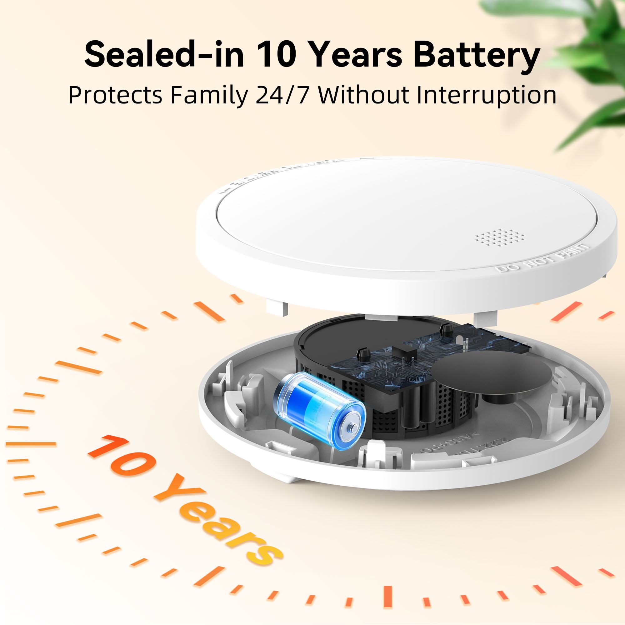 CHZHVAN Independent Smoke detector built-in 10 Year battery Fire Smoke alarm for House Security Protection Fire Detector