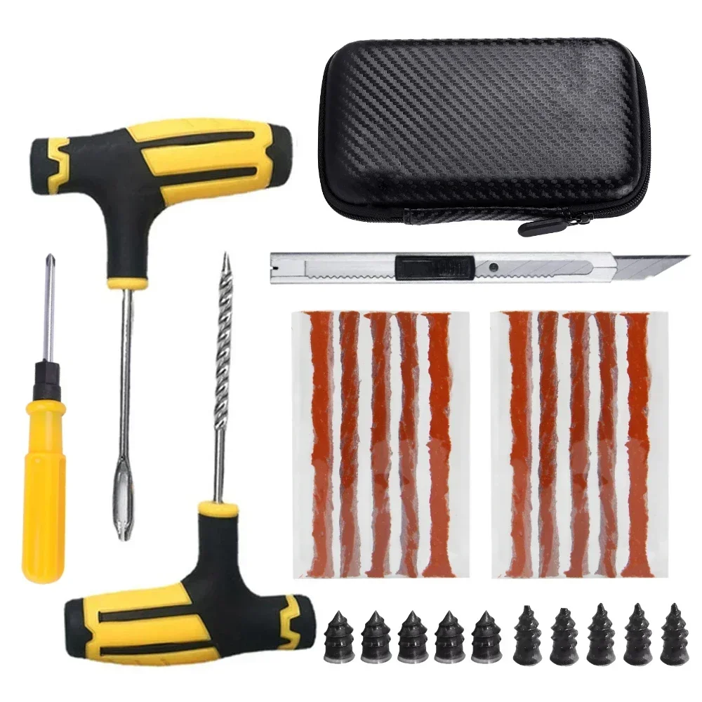Autoband Reparatieset Lekplug Gereedschap Bandenpunctie Noodsituatie voor bandenstrips Roeren Lijm Reparatieset Auto-accessoires