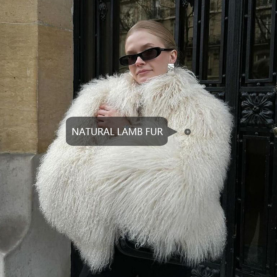 Casaco de pele de cordeiro mongol real das mulheres jaqueta de shearling luxo 2024 inverno novo curto fofo jaquetas de pele de cordeiro