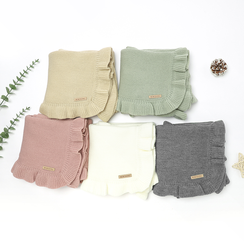 Baby Dekens 90*70 cm Gebreide Pasgeboren Jongens Meisjes Effen Kinderwagen Inbakeren Wrap Sleepsack Omkeerbare Zachte Infantil Ontvangen quilts