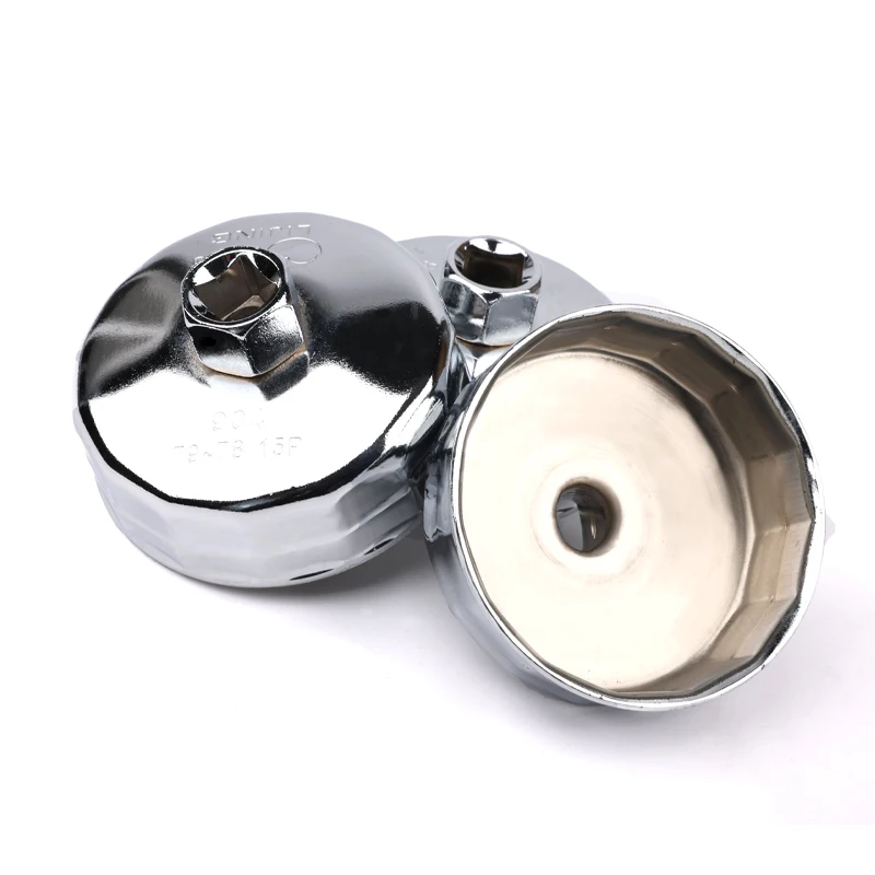 64mm-102mm End Cap Machine Filter Removal Tool 1/2" Square Drive Oil Filter Universal Socket Wrench Remover Auto Housing Tool
