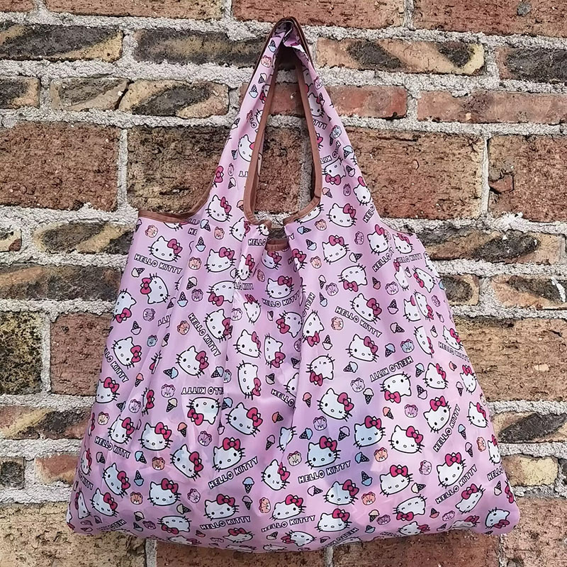 Sanrio Hello Kitty bolso de mano plegable portátil bolso de compras impermeable bolso de compras grande reutilizable respetuoso con el medio ambiente
