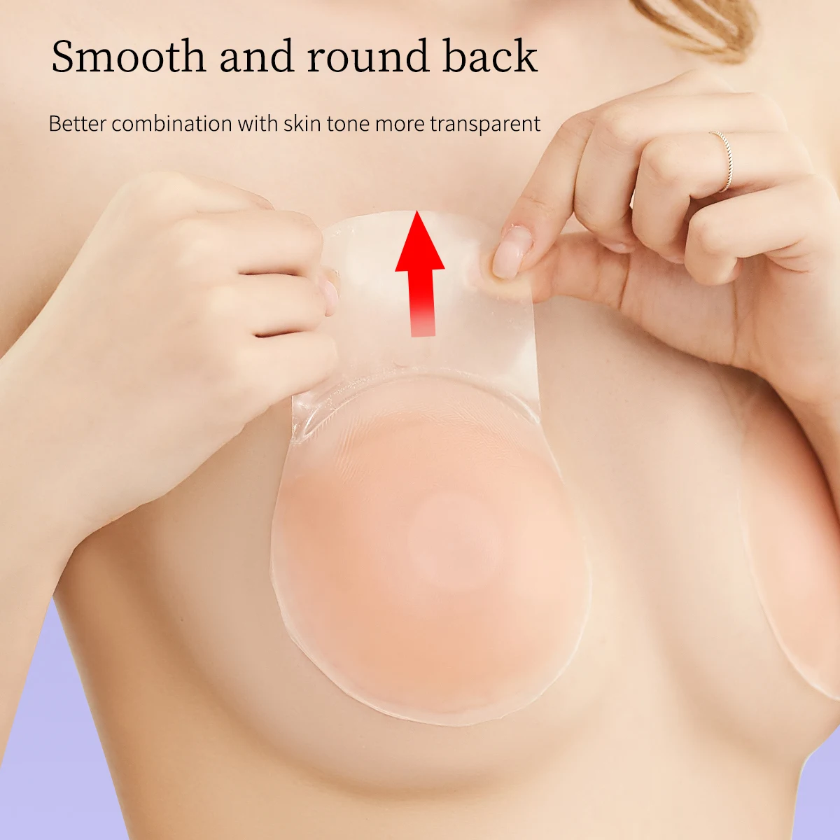 2-teiliges Set kreisförmiger, blumenförmiger Pull-Up-Brustaufnäher aus Silikon für Damen, ultradünn, stoßfest, fester, selbstklebender Brustaufnäher