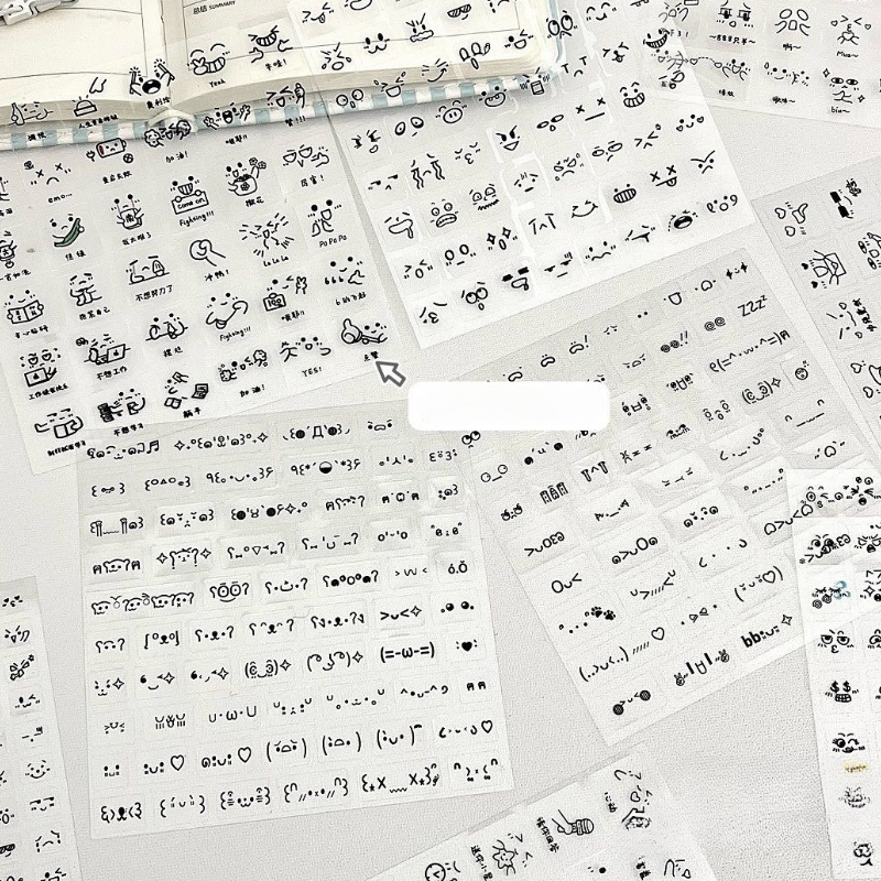 10 шт., случайная милая наклейка для скрапбукинга с выражением, корейская модная прозрачная наклейка со смайликом, наклейка для журнала, сделай сам, Декор, наклейка, подарок для ребенка