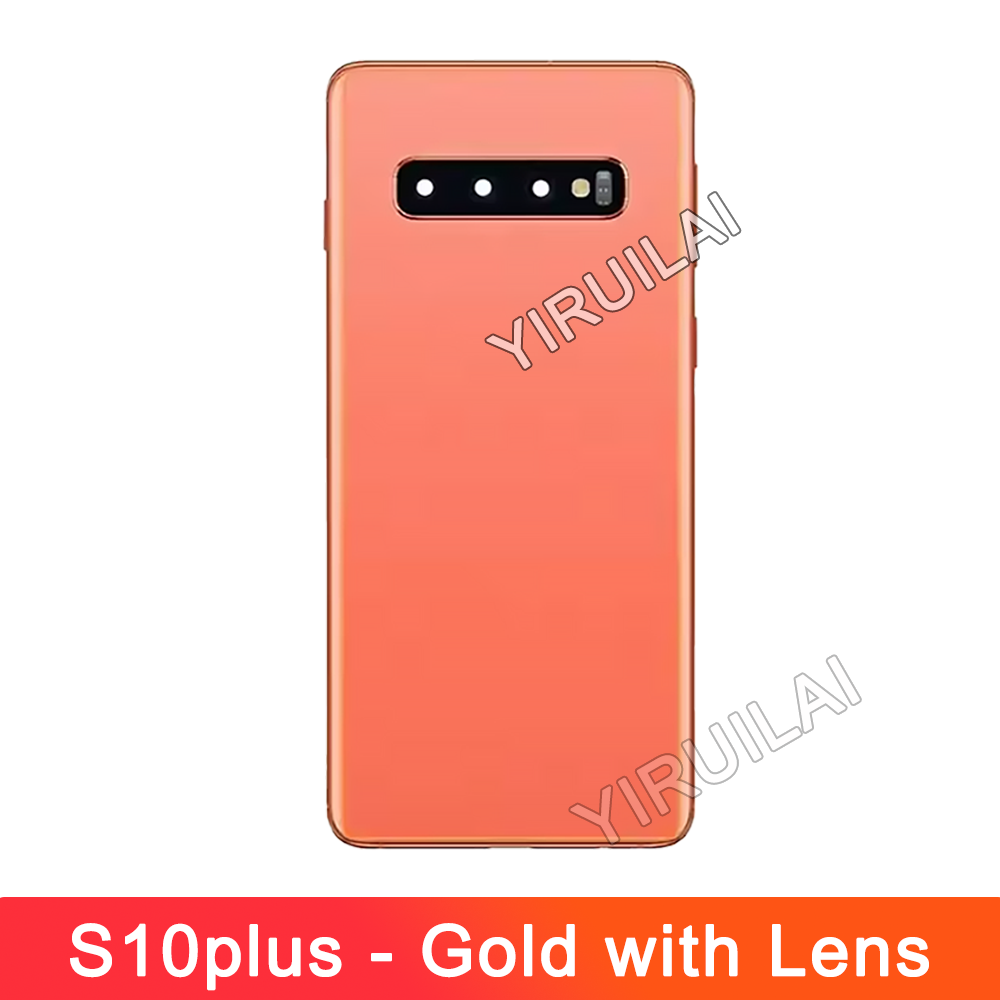 Neue Für Samsung Galaxy S10 Plus Batterie Zurück Abdeckung Glas Panel Hintere Tür Gehäuse Fall Kamera Objektiv Ersetzen