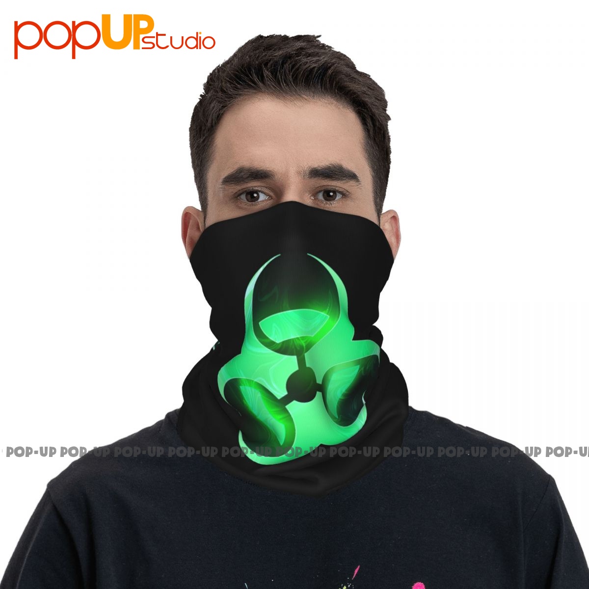 バイオハザードは、緑のクールな危険警告歯ロゴネックgaiterバンダナスカーフフェイスマスクを無駄にします