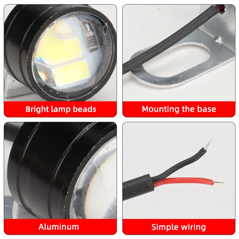 2 pçs motocicleta olho de águia lâmpada condução universal luz sinal para moto scooter modificação nevoeiro luz traseira da cauda moto