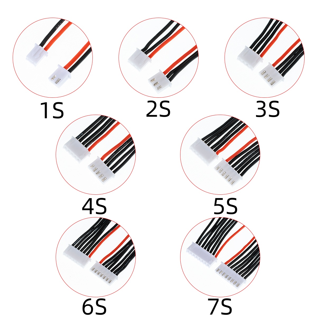 5 ピース/ロット JST-XH シリコンワイヤー 22AWG1/2/3/4/5/9S リポバランスワイヤー延長充電ケーブルリードコード RC リポバッテリー充電器