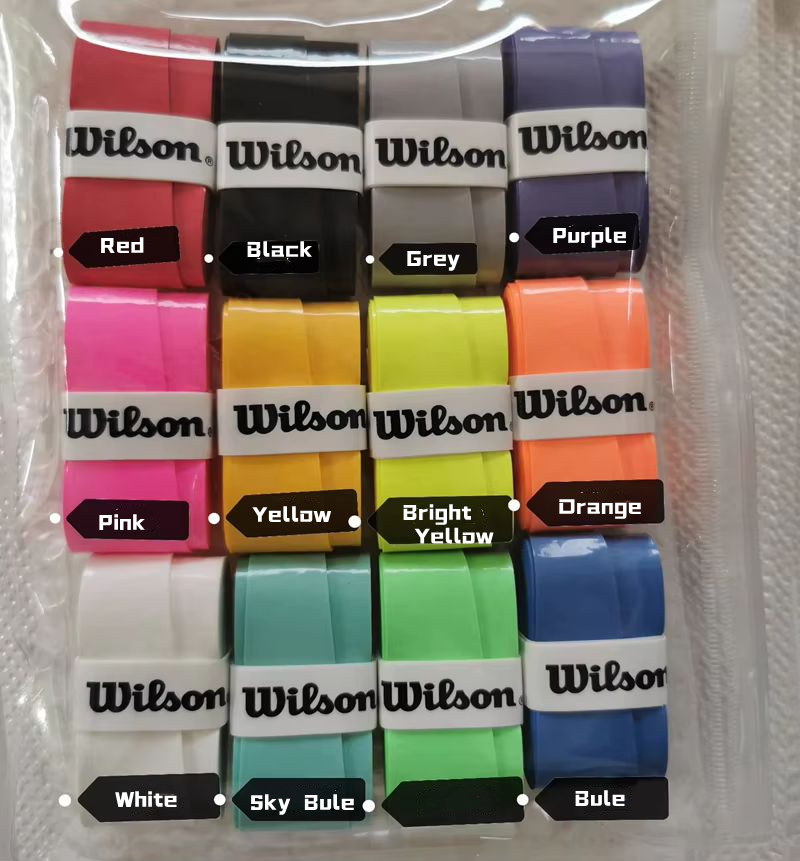 12 Uds. Raqueta de tenis Wilson Overgrip banda para el sudor agarre de absorción PU tenis raqueta de bádminton mango agarre Padel raqueta Griptape