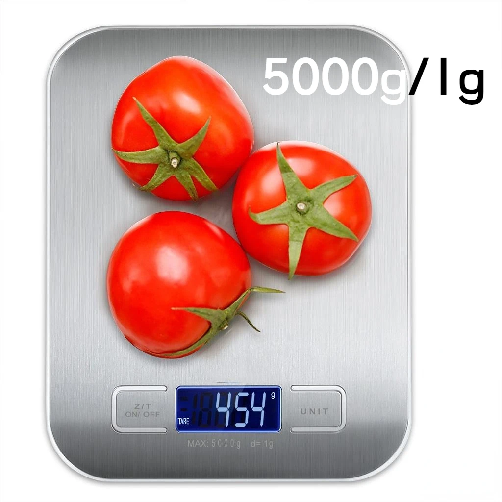 Digital Kitchen Scale LED Display 5kg/1g Stainless Steel Panel Electronic Scales Home Jewelry Food Snacks Weighing Baking Tools