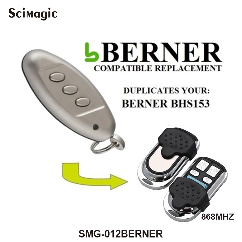 BERNER 868MHz Garage Door Opener for BERNER BHS121 BHS221 BHS140 BHS110 BHS153 BHS121 BHS130 Remote Control
