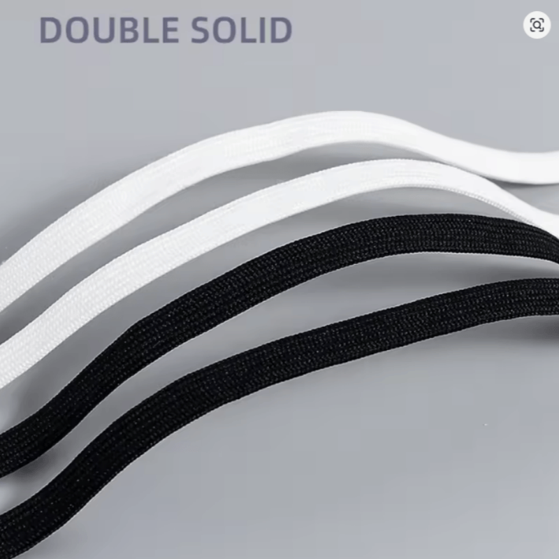 1 Pair Black White Shoe Laces Flat Double Woven Anti-Slip Polyester Shoelaces Sports Casual White Shoes Classic Shoelace