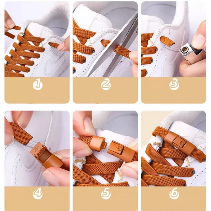 Cadarços elásticos tênis sem gravata sapato cadarços bloqueio cadarços sem laços crianças adulto cadarço sapatos acessórios 1 par/2 par