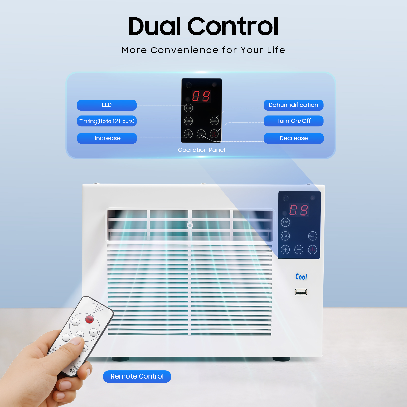 Draagbare airconditioner 280W halfgeleider koelkast timingfunctie afstandsbediening voor binnenkoeling