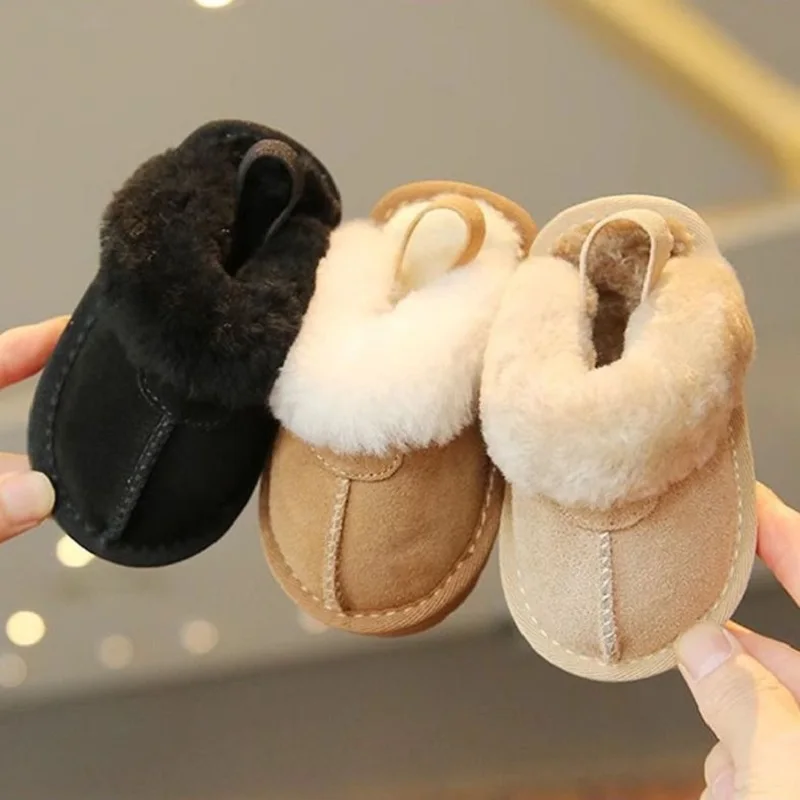 Hausschuhe aus Wolle und Baumwolle für Neugeborene bis 18 Monate, weiche Sohle, warme Baby-Freizeitschuhe, gemütliche Schuhe für Kleinkinder