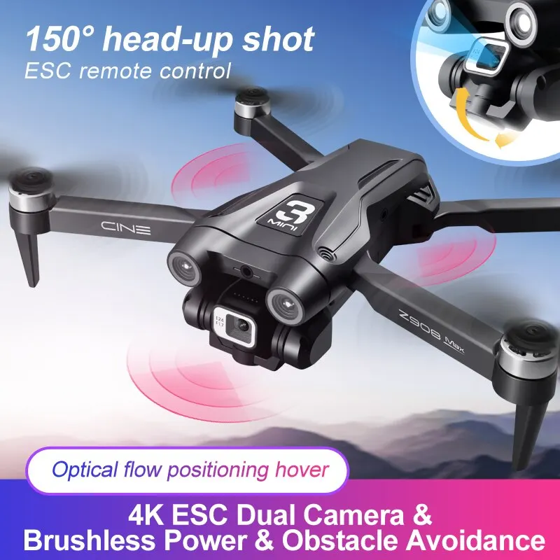 Z908 max drone 8k profissional 4k hd esc câmera motor sem escova fluxo óptico wifi fpv evitar obstáculos dobrável rc quadcopter