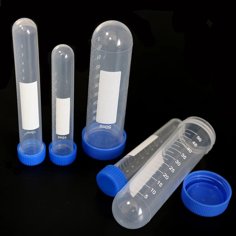 10 Khoa Học Phòng Thí Nghiệm Hộp Đựng Quy Mô Nắp Xanh Dương Tròn 50ML/15ML/10ML Pcr Ống Thử Nghiệm ống Huyết Tương Máy Ly Tâm Ống