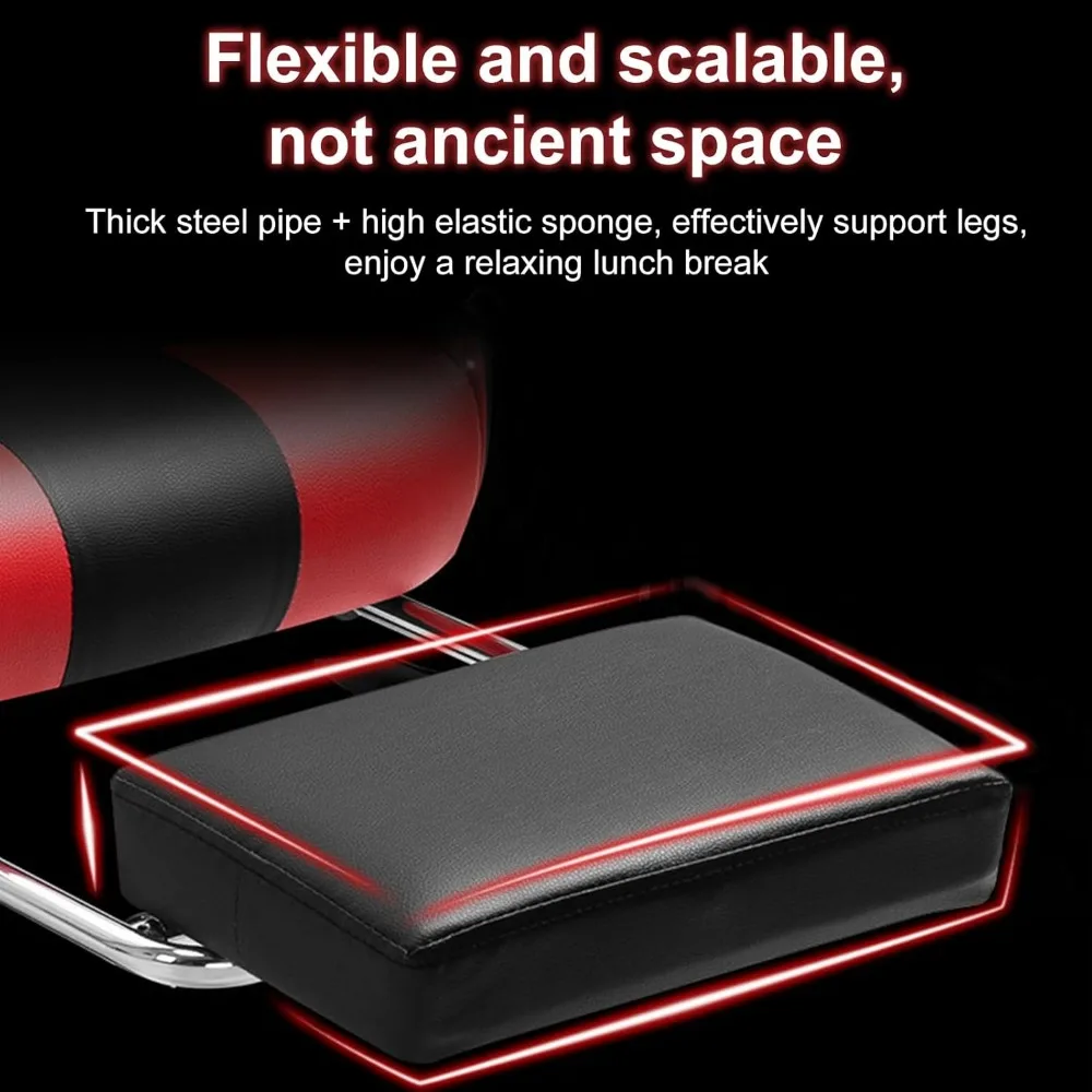 Gaming Chair w Bluetooth Speakers RGB LED Lights,Ergonomic,Footrest,Height Adjustable Adults w Back Lumbar Support Red