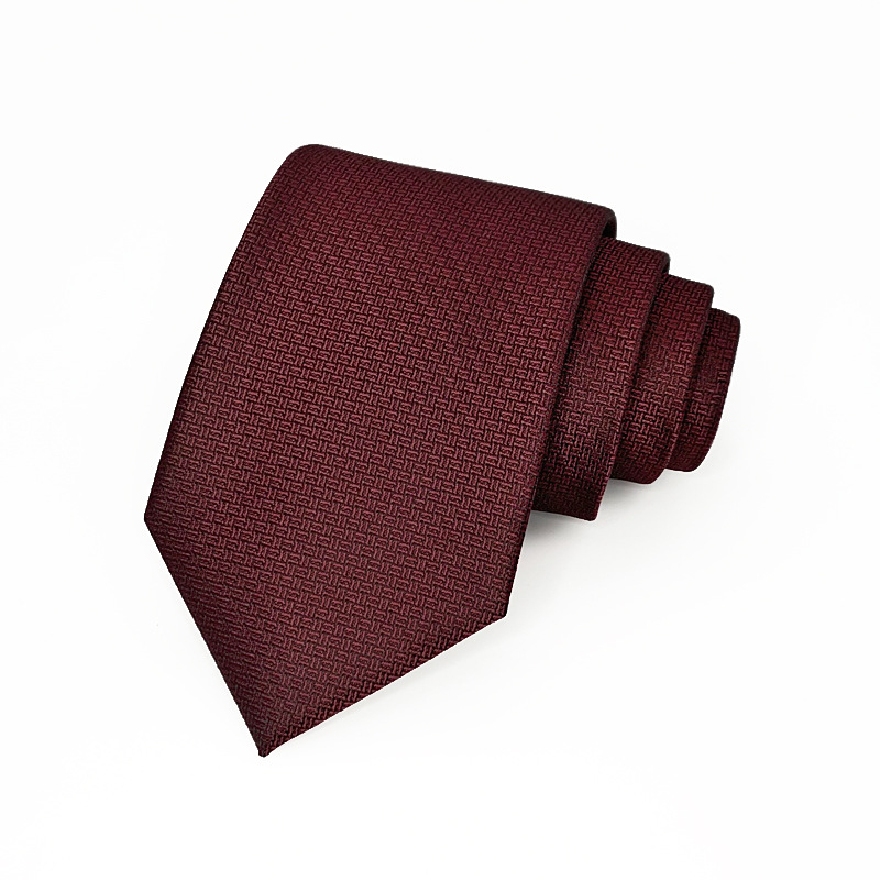 8cm Width Solid Color Dark Striped Neck Ties For Men Trendy Gentlemen Formal Brown Wine Necktie Wedding Party Suit Tuxedo Cravat