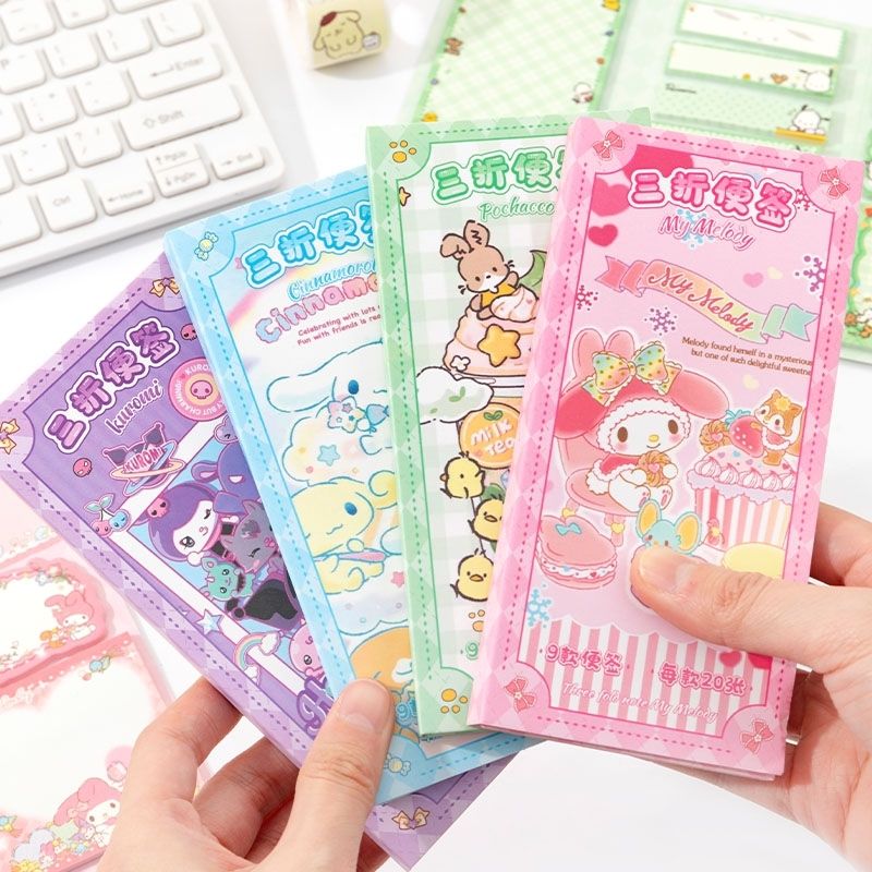 Kawaii Cartoon Kuromi Paste Haftnotiz Niedlich My Melody Cinnamoroll Pochacco Notizbuch Student Schule Büromaterial